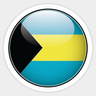 Bahamas National Flag Glossy Button Sticker